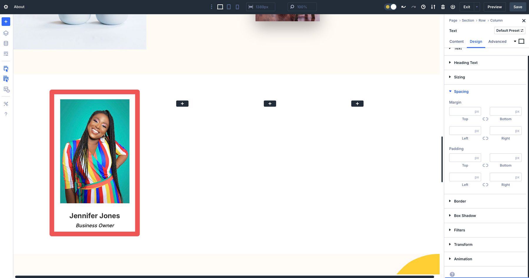 Divi 5의 중첩 행