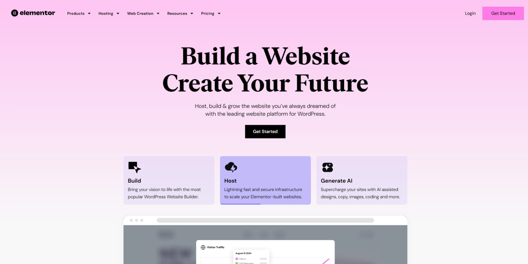 Elementor's Homepage