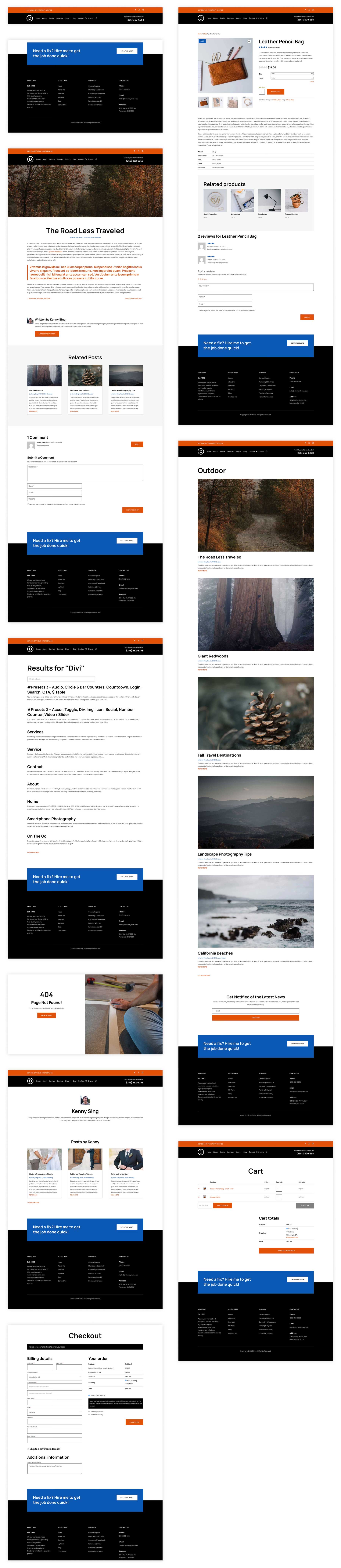 Handwerker Starter Site für Divi