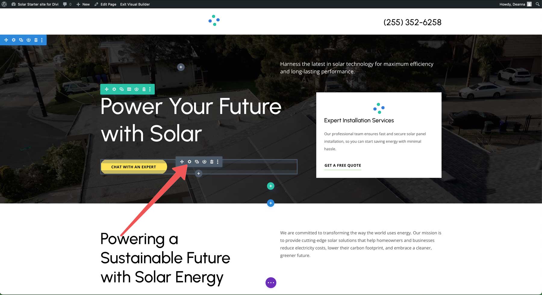 Site de pornire solară pentru divi