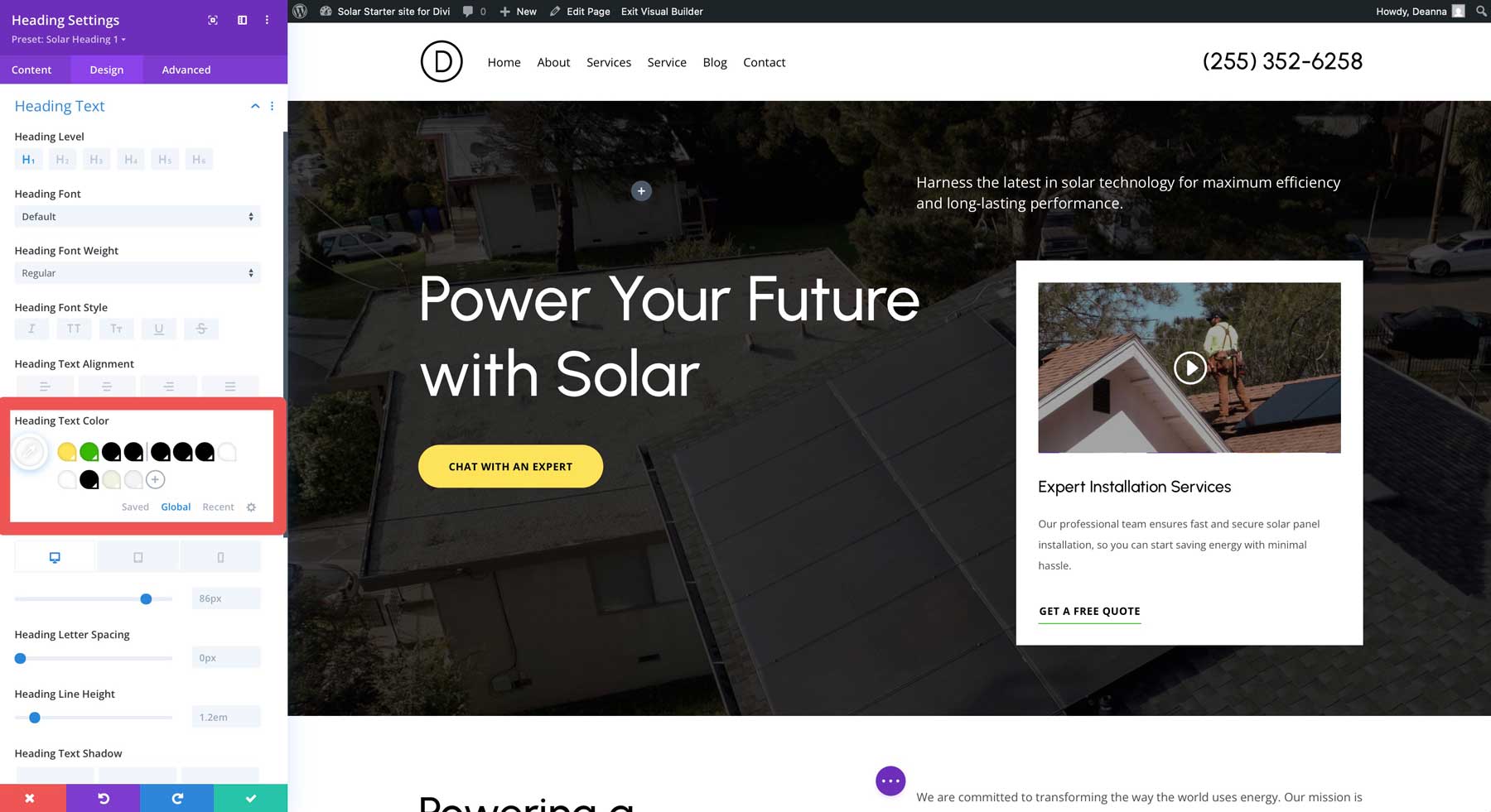 Site de pornire solară pentru divi