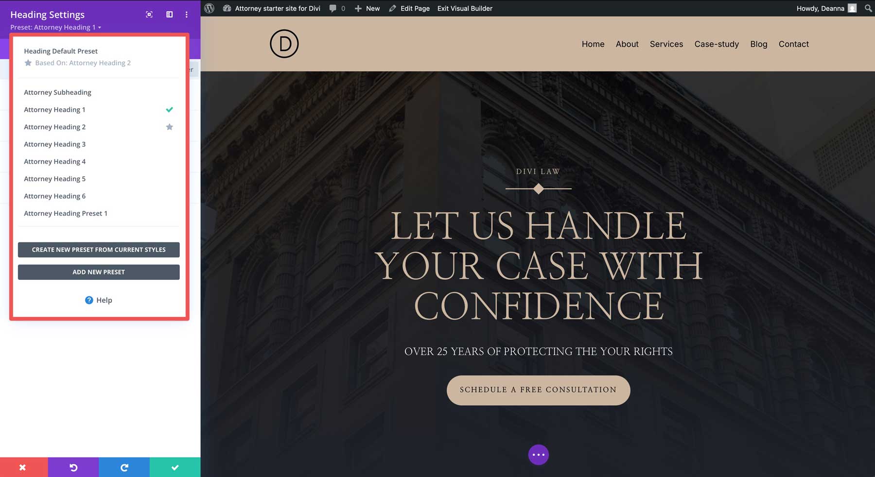 Avocat Starter Site pentru Divi
