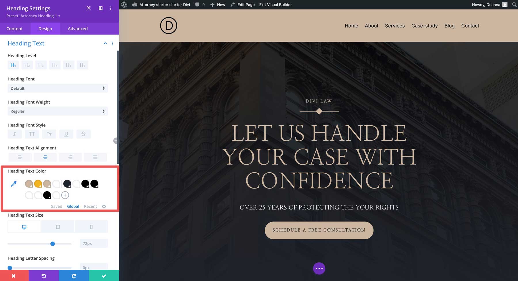 Avocat Starter Site pentru Divi