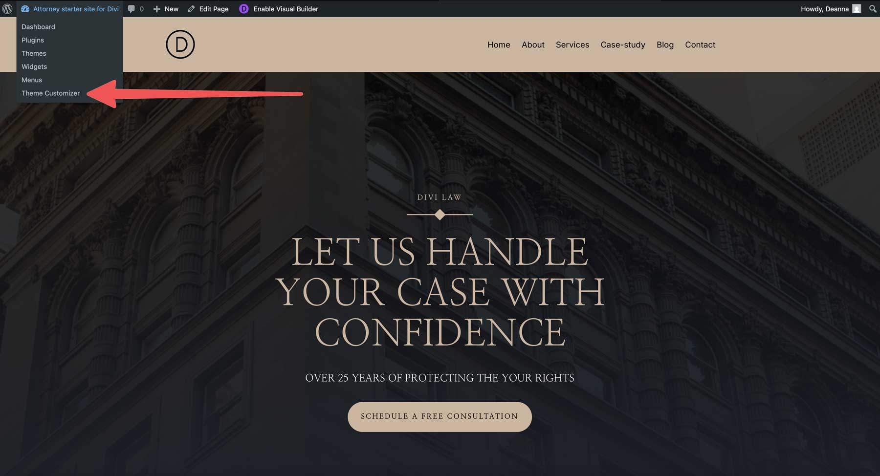 Avocat Starter Site pentru Divi