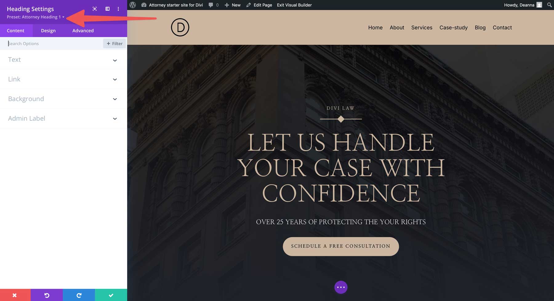 Avocat Starter Site pentru Divi