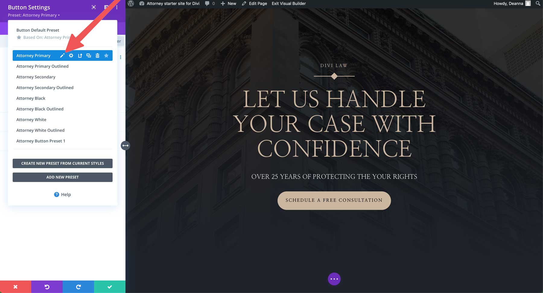 Avocat Starter Site pentru Divi