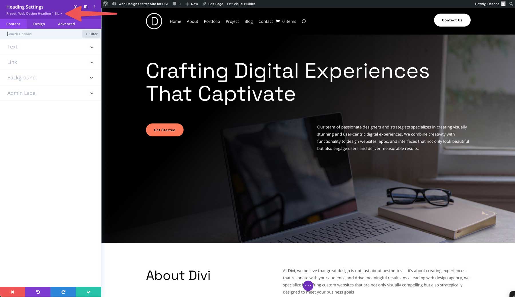 Situs Starter Desain Web untuk Divi