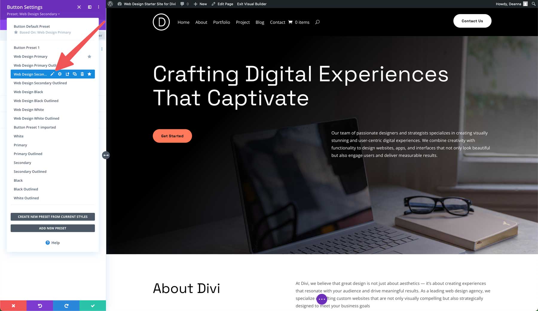 Situs Starter Desain Web untuk Divi