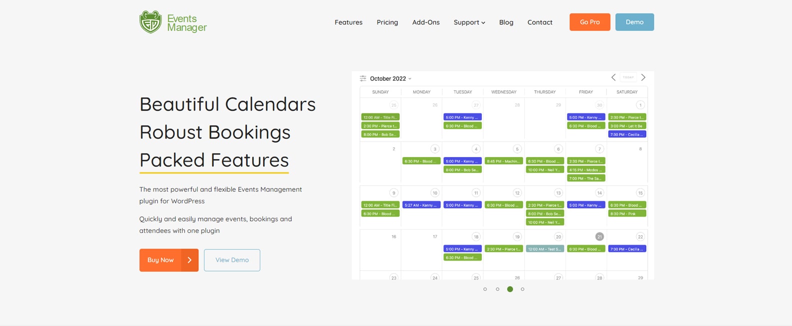 Image of Events Manager, un plugin de calendrier pour les sites Web WordPress avec soumission d'événements Frontend.
