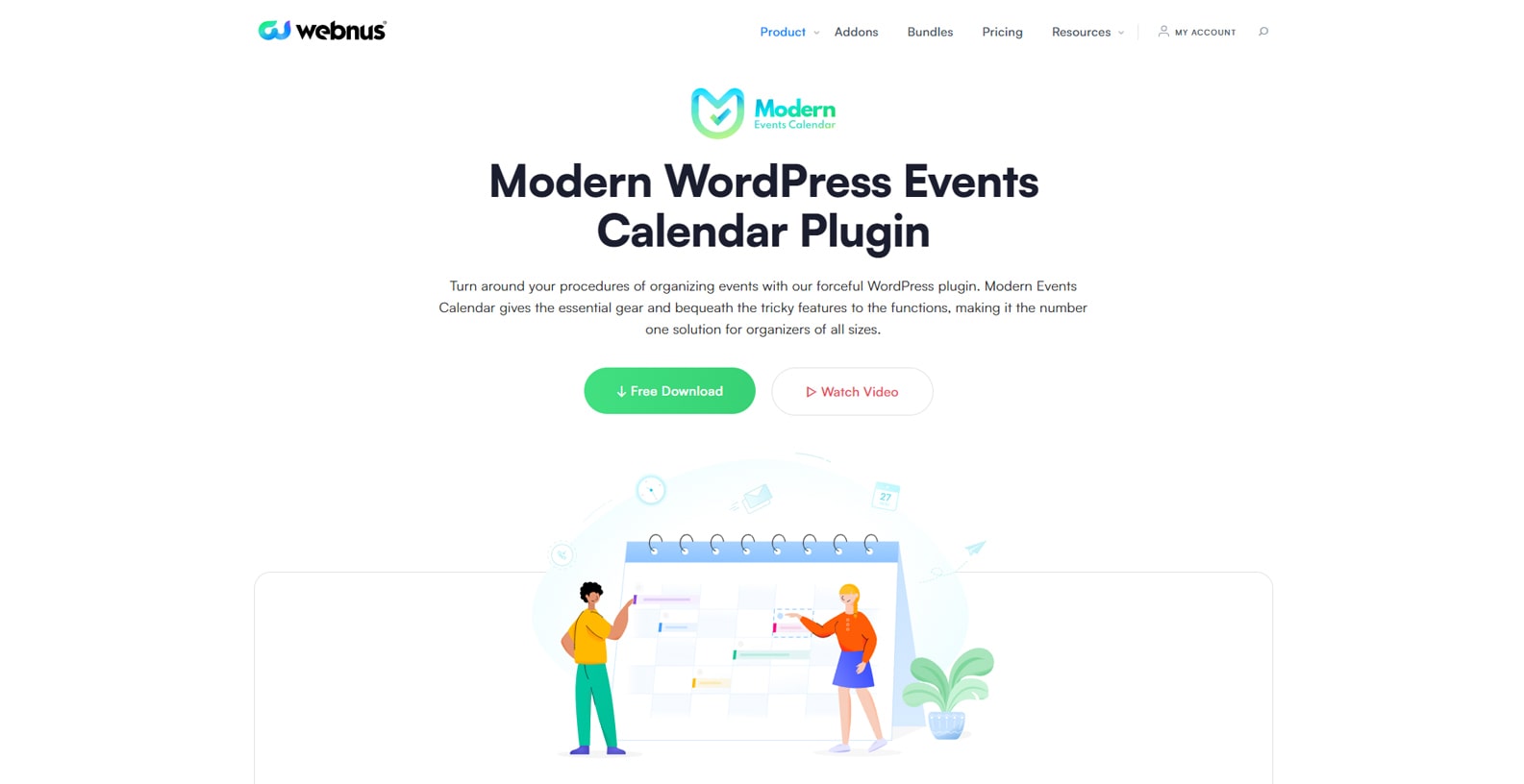 Visual of Modern Events Calendar, un plugin réactif et convivial avec la synchronisation du calendrier Google.