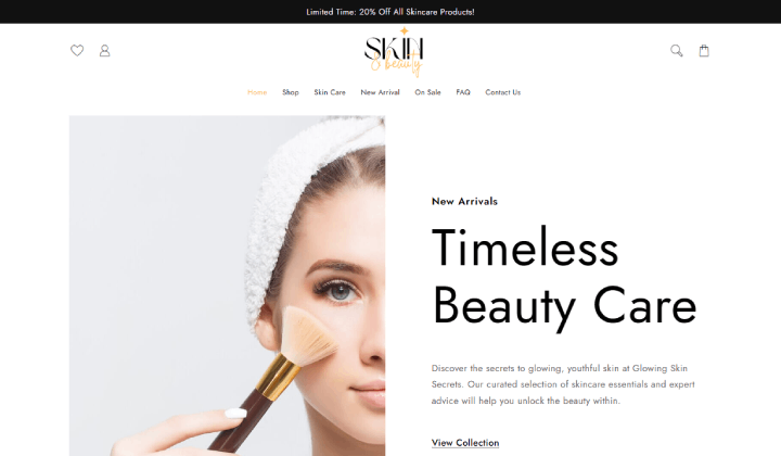 14 Templat WooCommerce minimalis untuk toko modern 7 Skin care