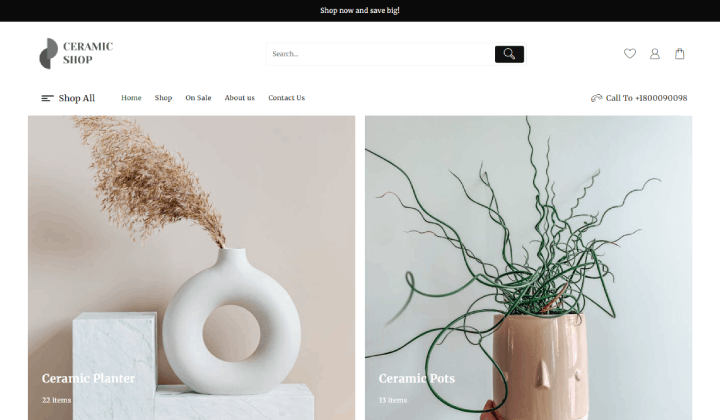 14 Templat WooCommerce minimalis untuk toko modern 2 Ceramic shop 1