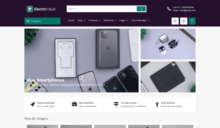 14 Templat WooCommerce minimalis untuk toko -toko modern 11 Electro Vault