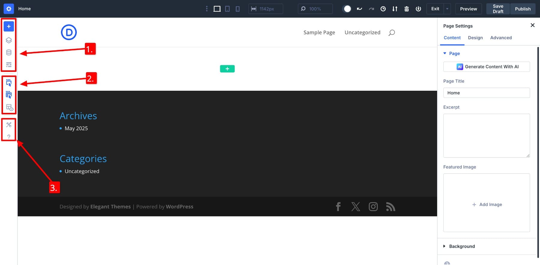 Divi 5의 왼쪽 패널