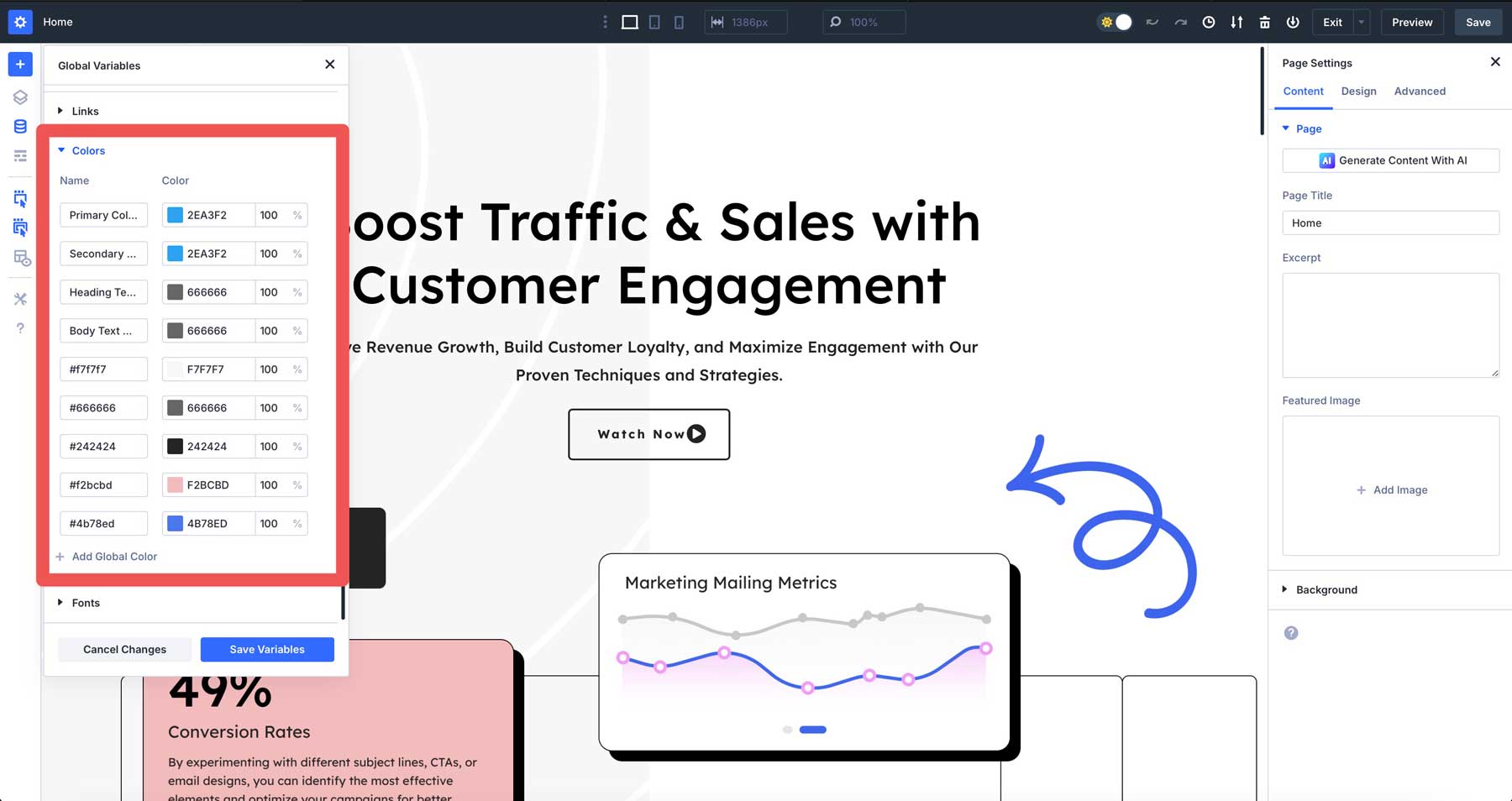 Farbdesignvariablen in Divi 5