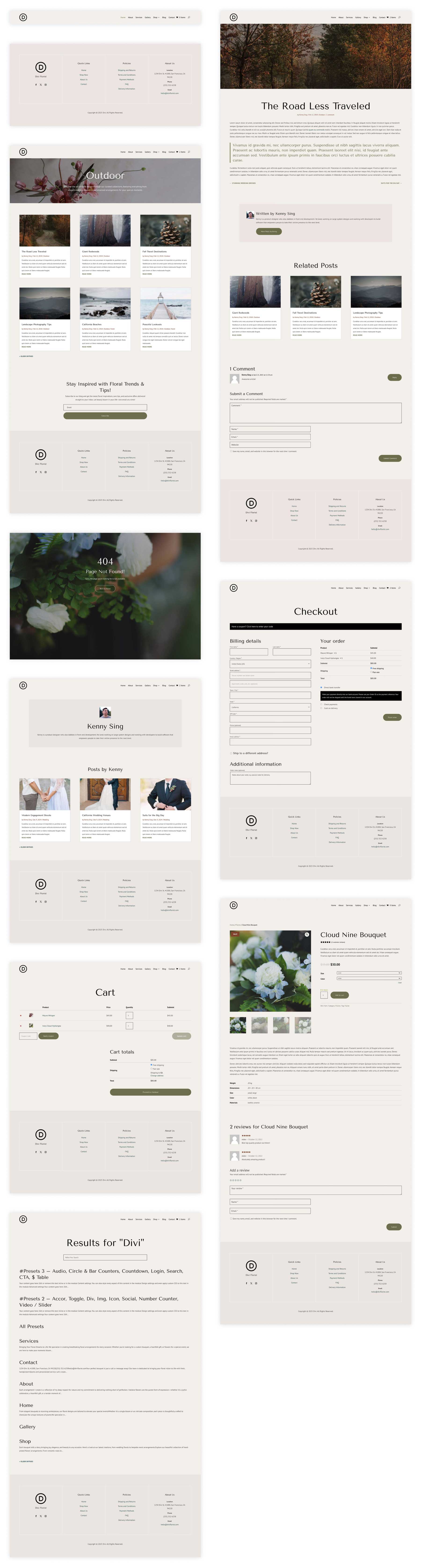 Site de pornire florară pentru Divi