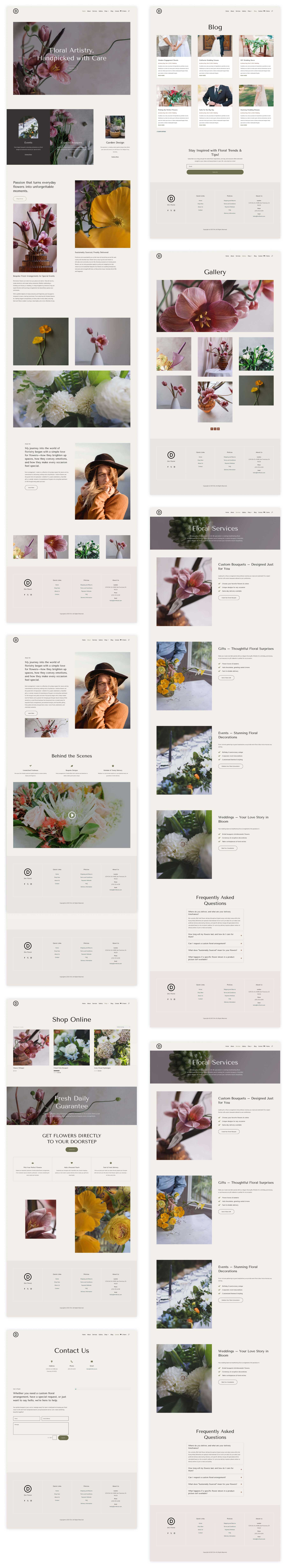Site de pornire florară pentru Divi