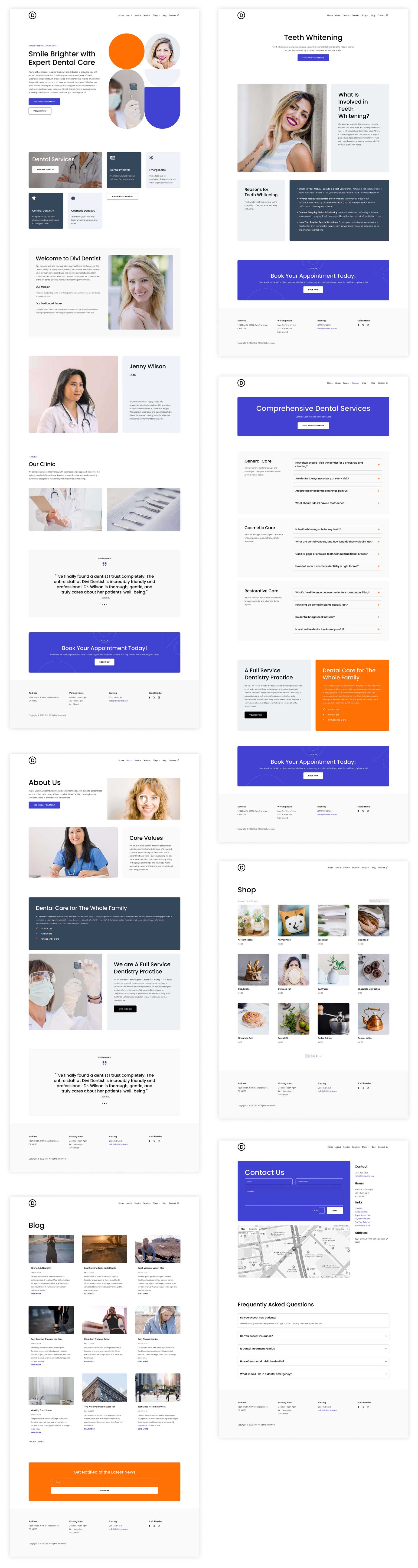 Sito di avviamento del dentista per Divi