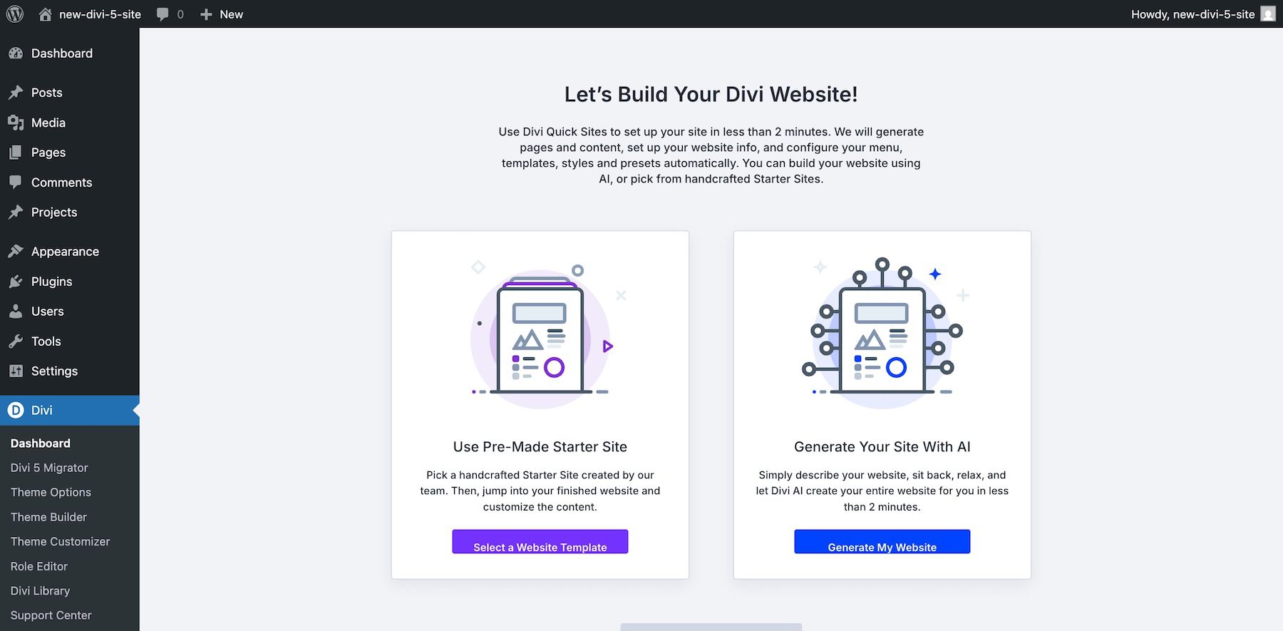 Situs cepat divi di Divi 5