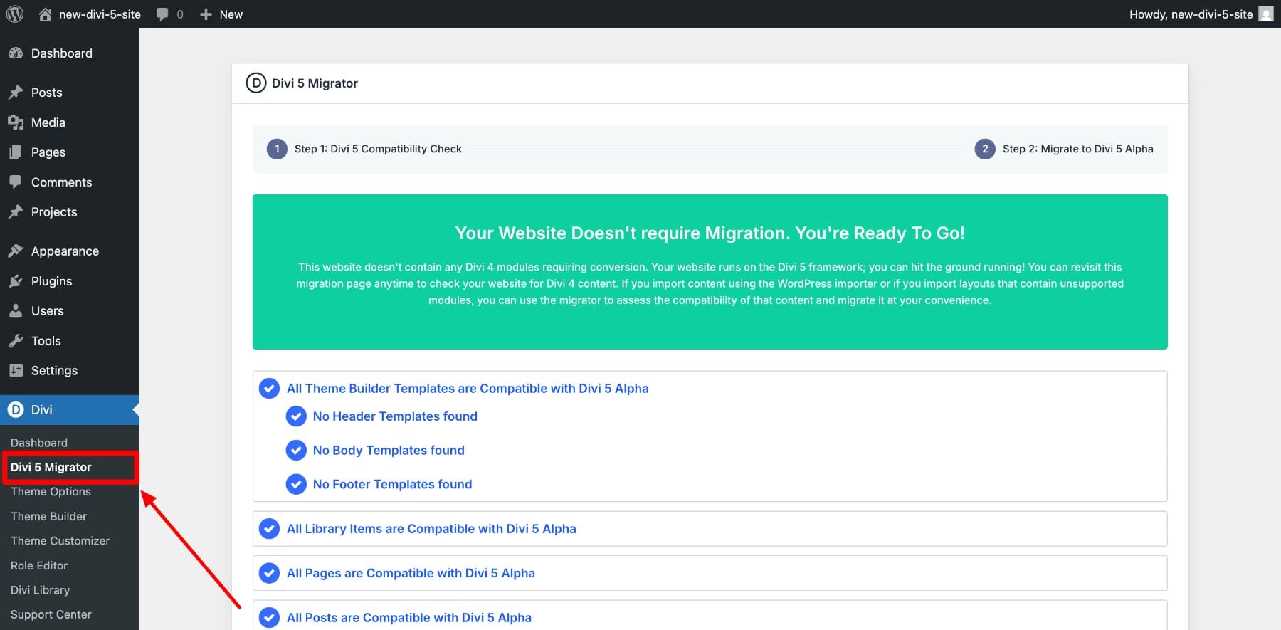 Alat Migrator Divi 5