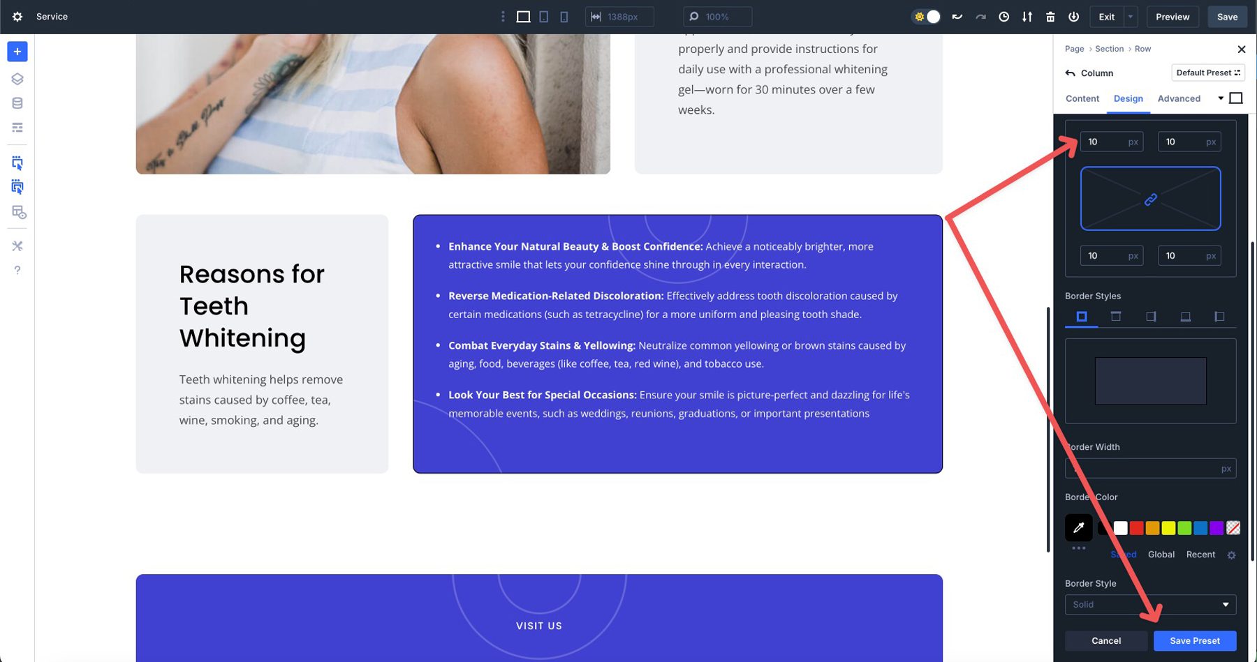 Cree un nuevo grupo de opciones Preset en Divi 5