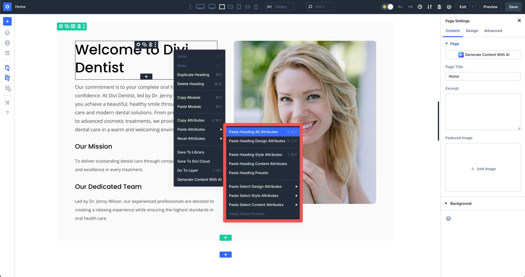 Pastar atributos en Divi 5
