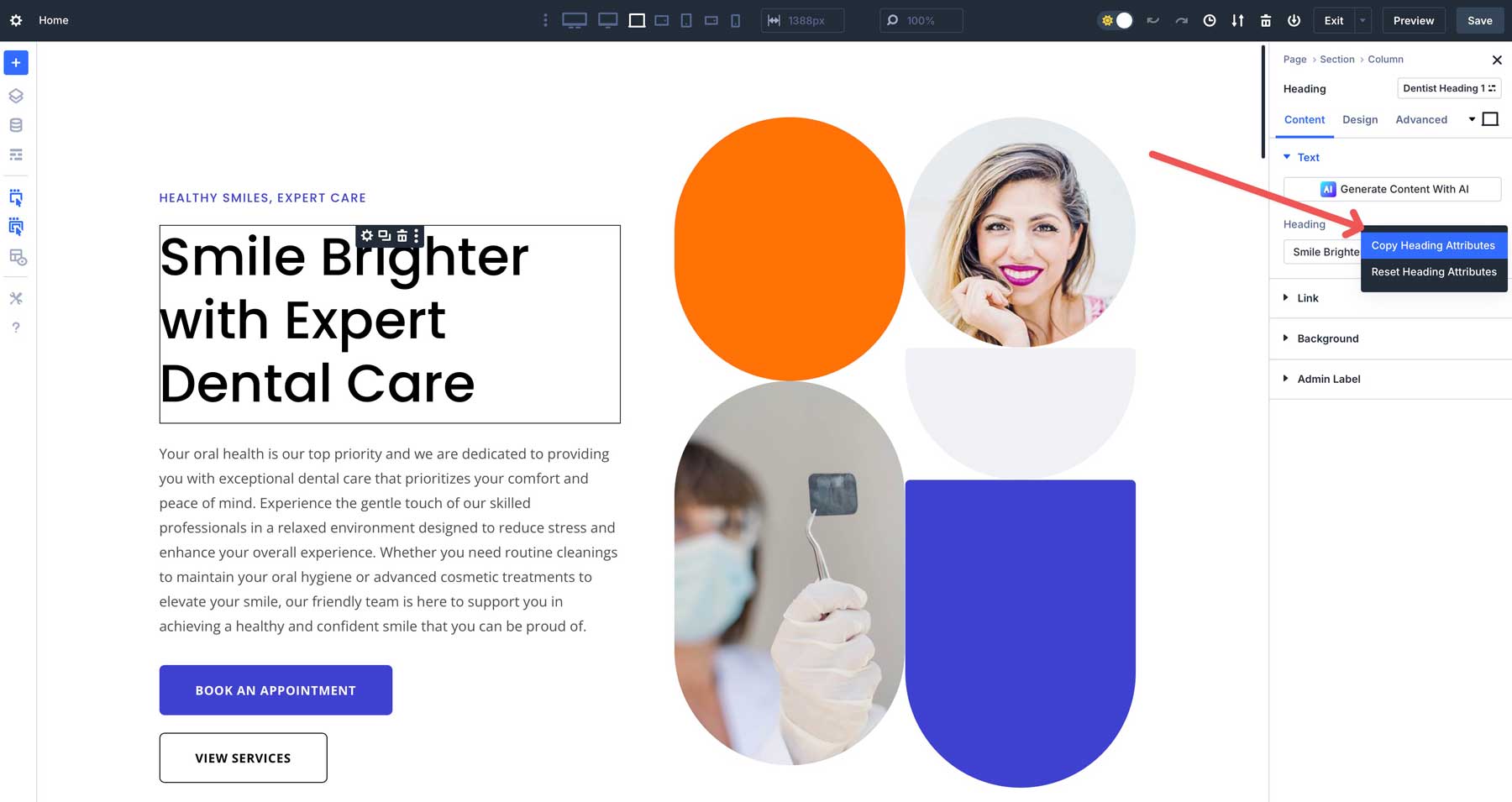 Copiar atributos en Divi 5