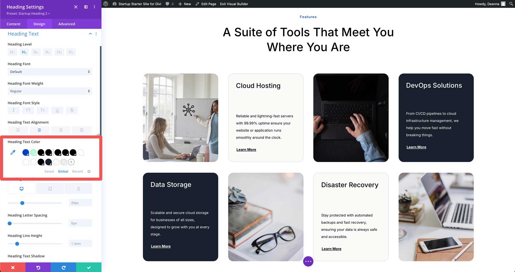 Situs starter startup untuk Divi