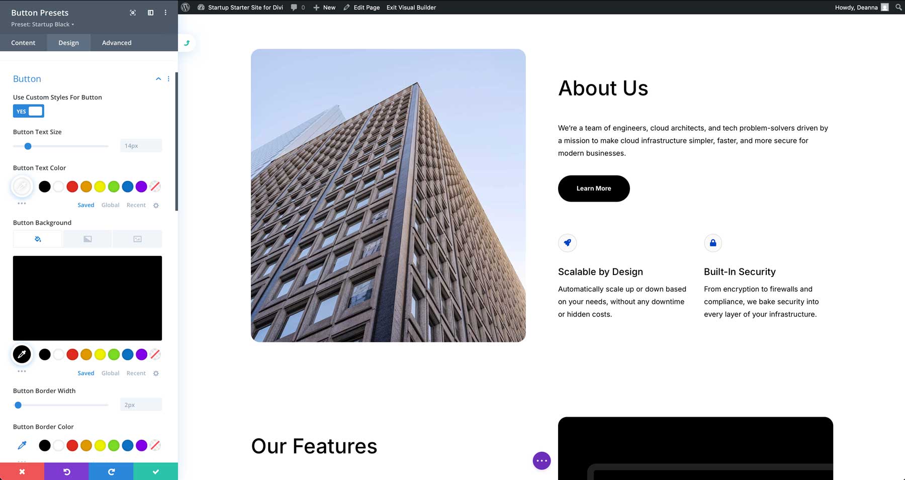 Situs starter startup untuk Divi