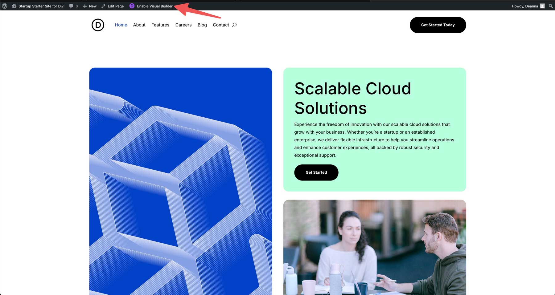 Situs starter startup untuk Divi