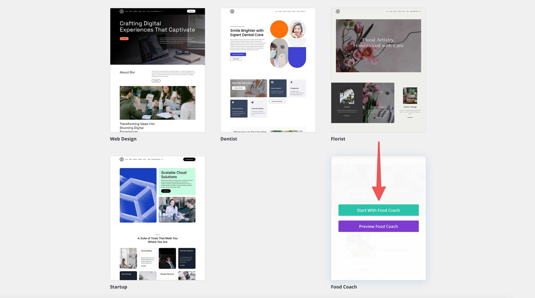 Diviのフードコーチスターターサイト