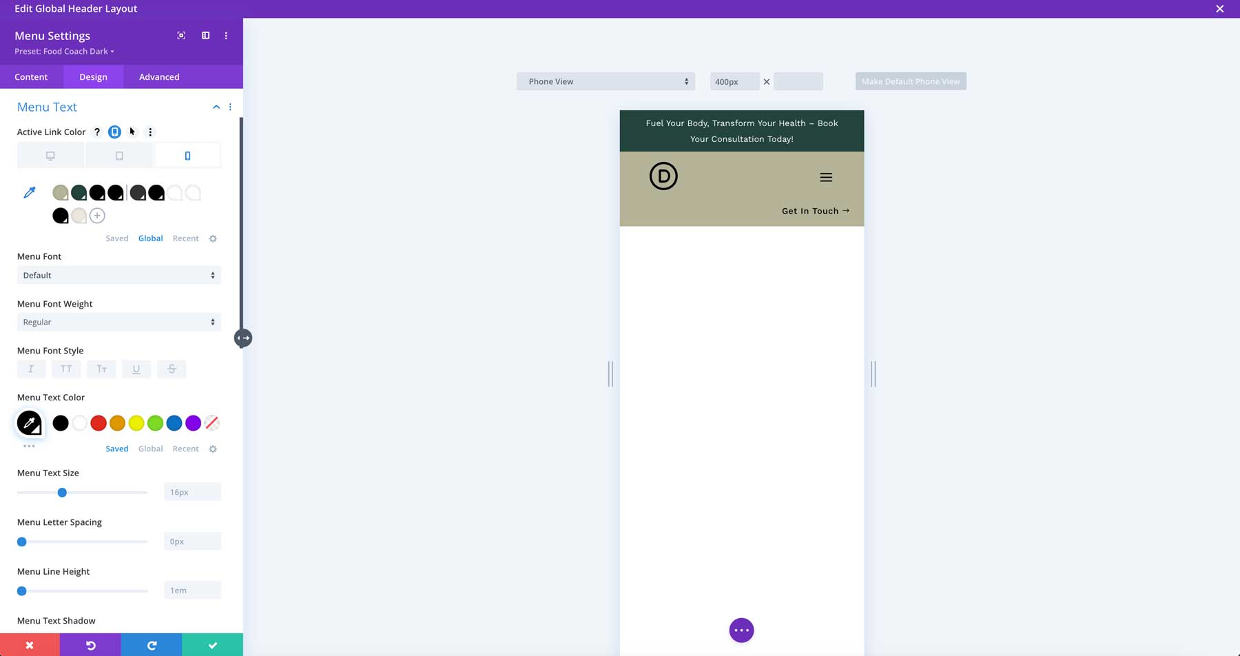 Diviのフードコーチスターターサイト