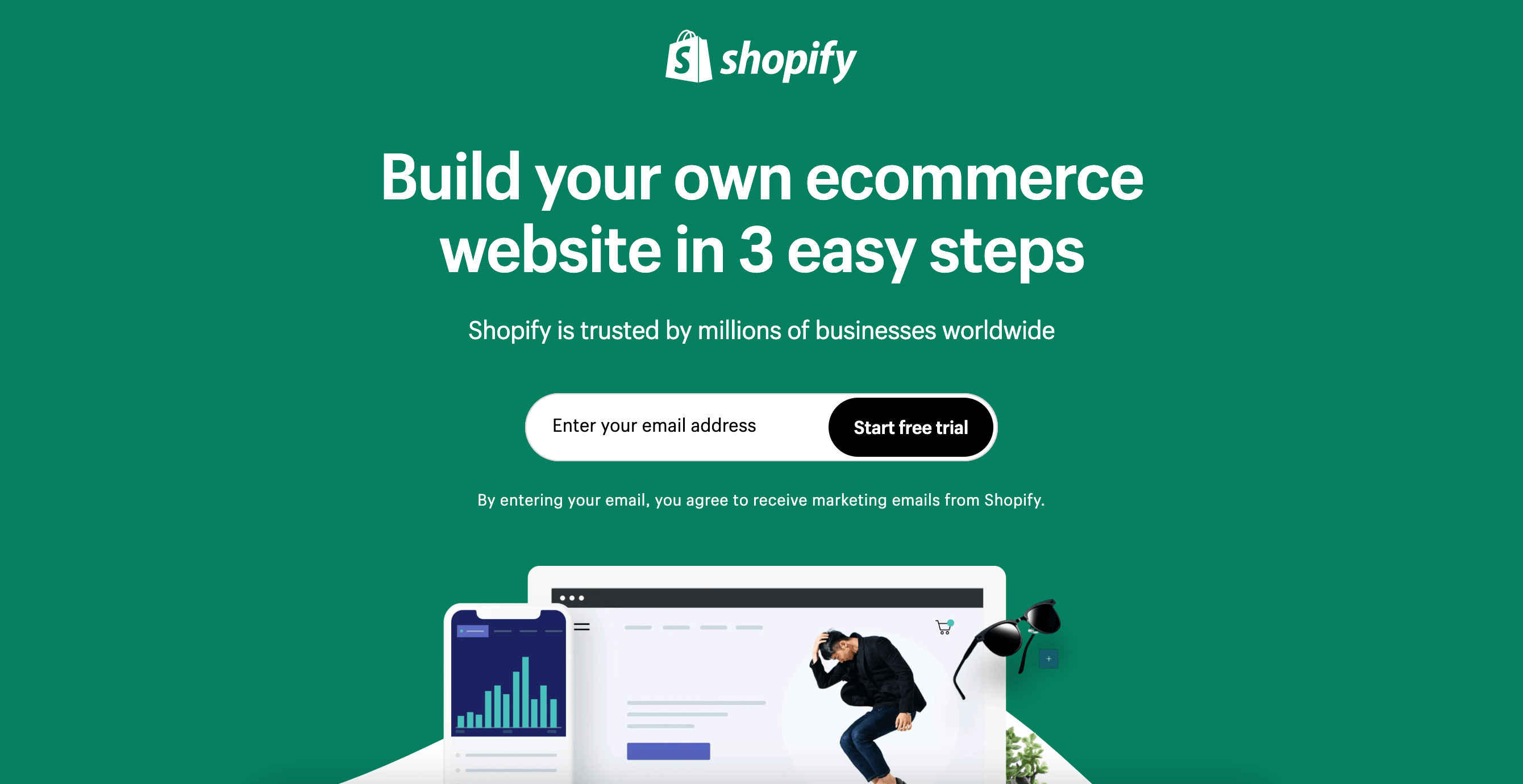 هذه لقطة شاشة للصفحة الرئيسية Shopify
