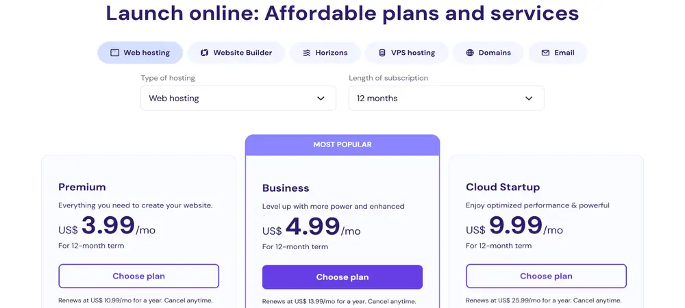 Pressiable vs hostinger: quale dovresti scegliere? 4 hostinger pricing