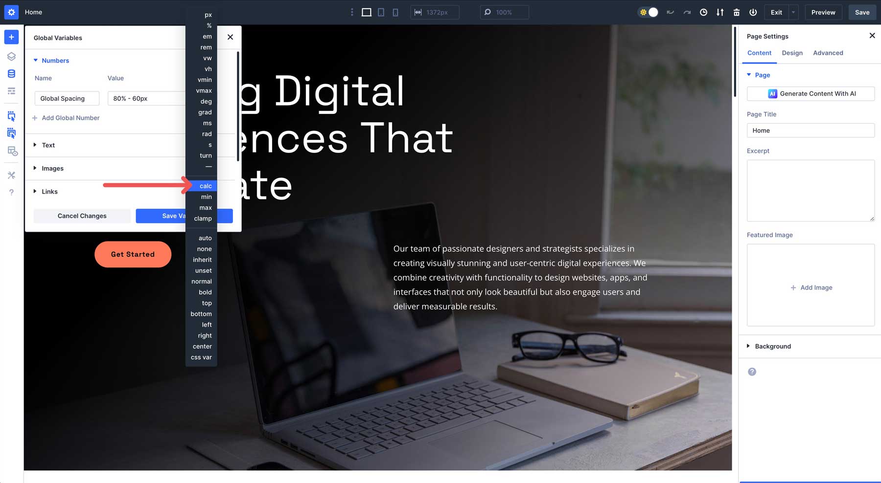 calc () en divi 5
