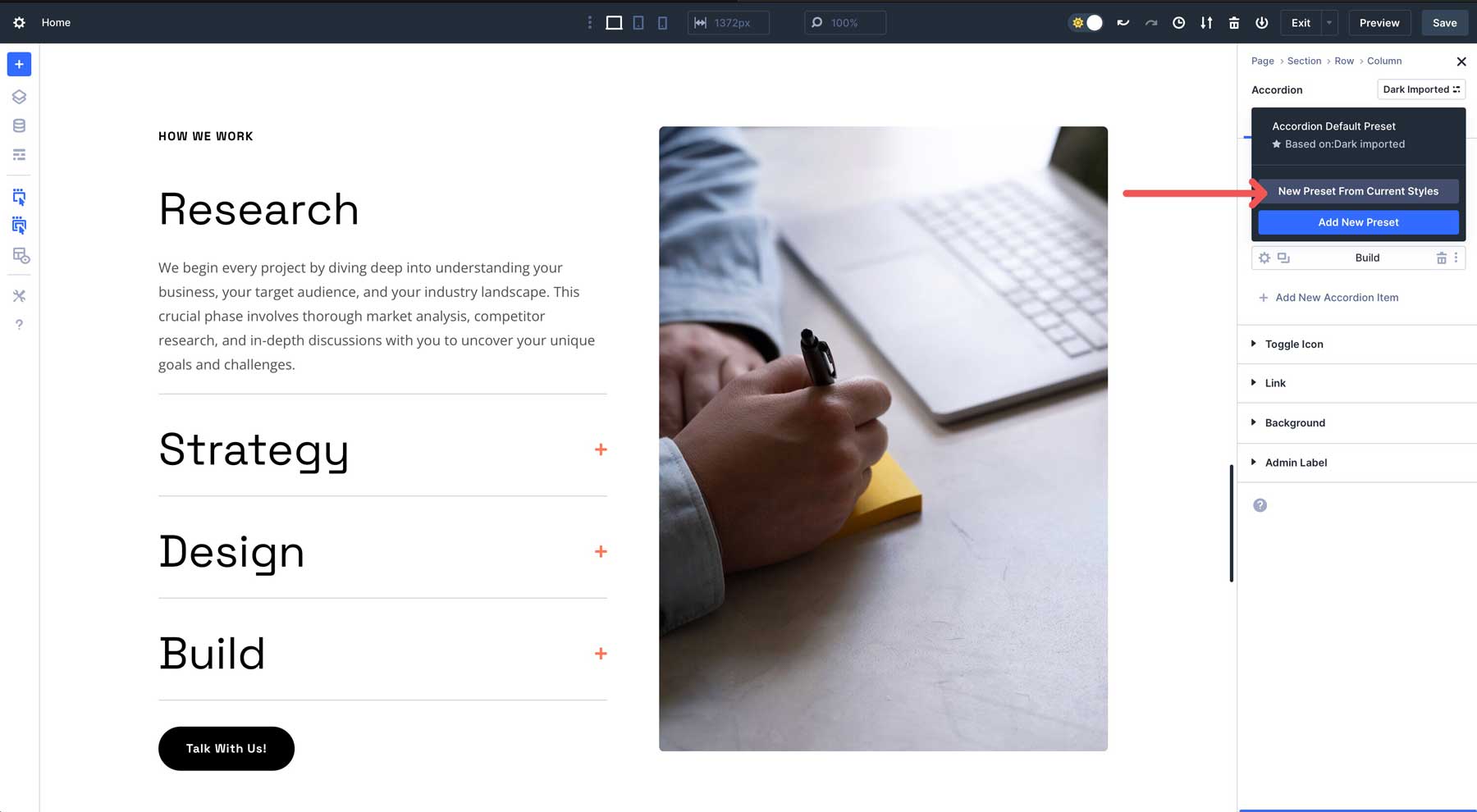 Elemento presets en divi 5