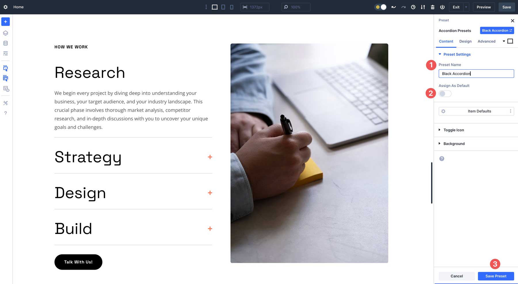 Elemento presets en divi 5
