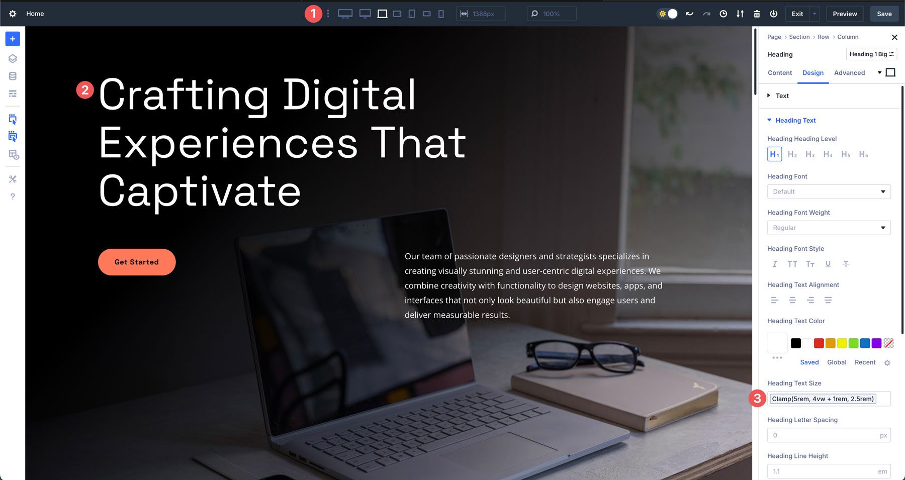 Usando puntos de interrupción receptivos de Divi 5