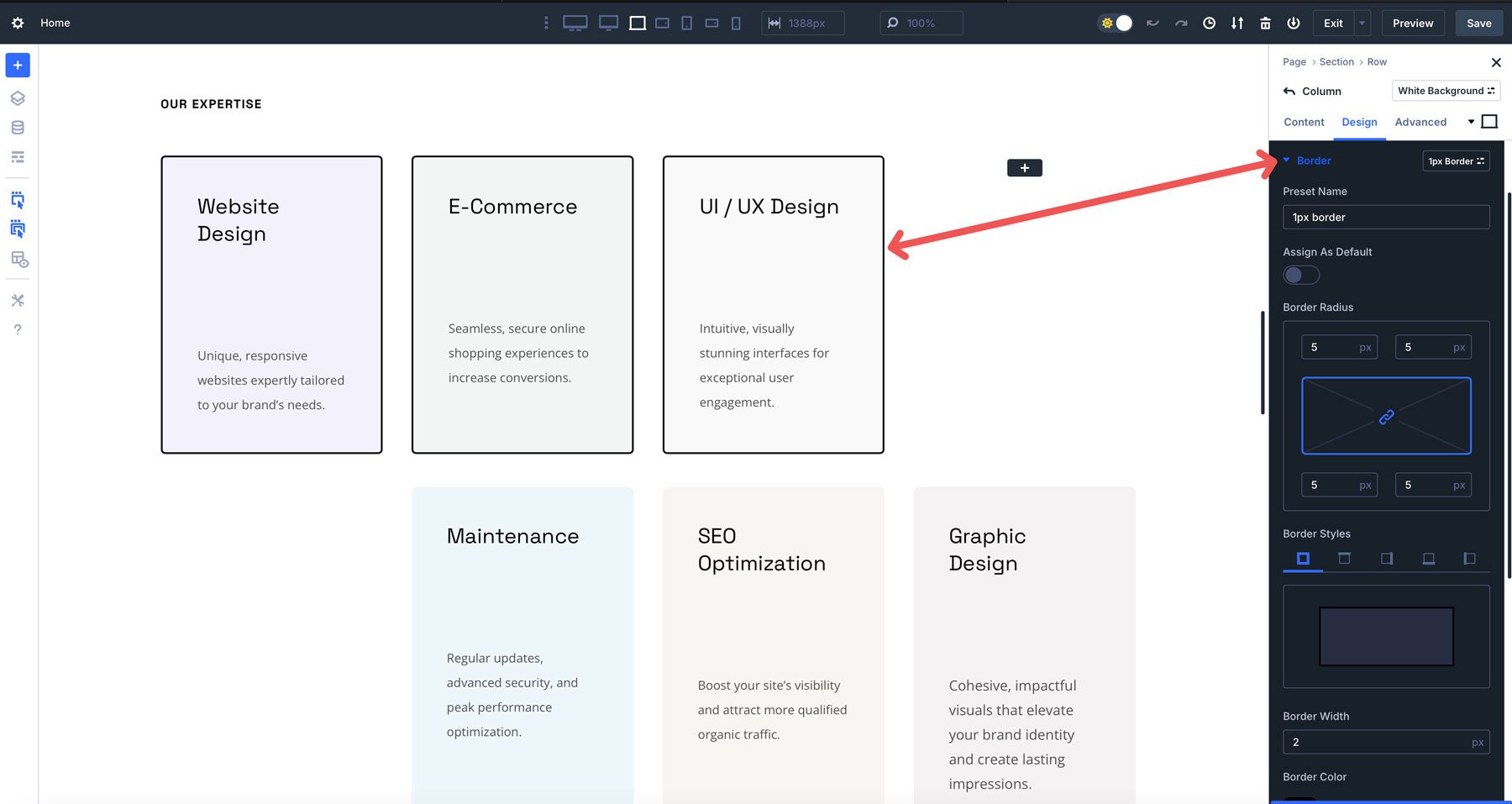 Presets del grupo de opciones en Divi 5
