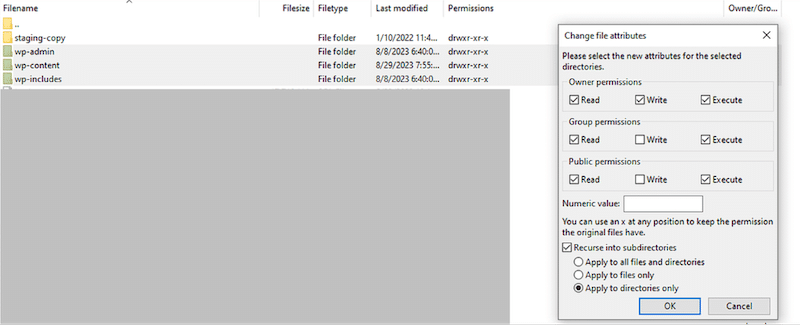 FTP経由のファイル権限 - 出典:私のFTP