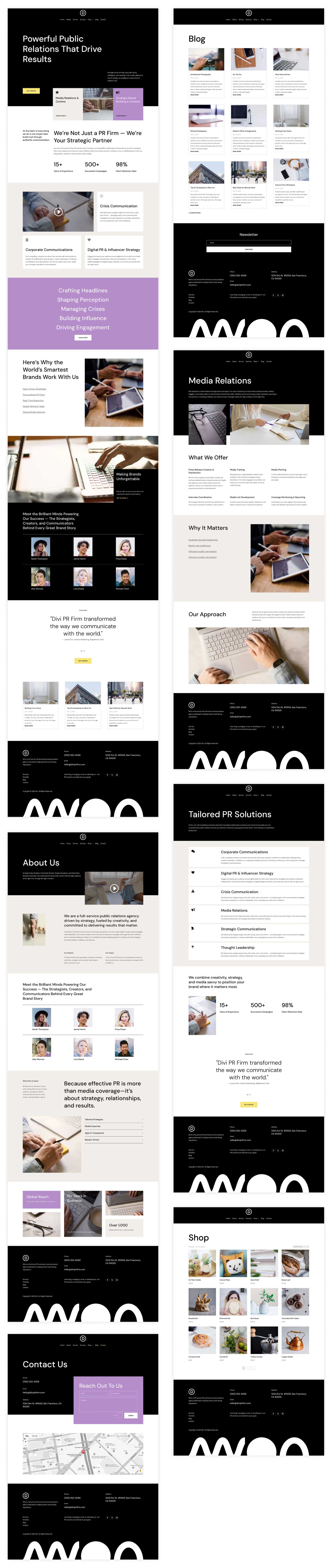 DiviのPR会社のスターターサイト