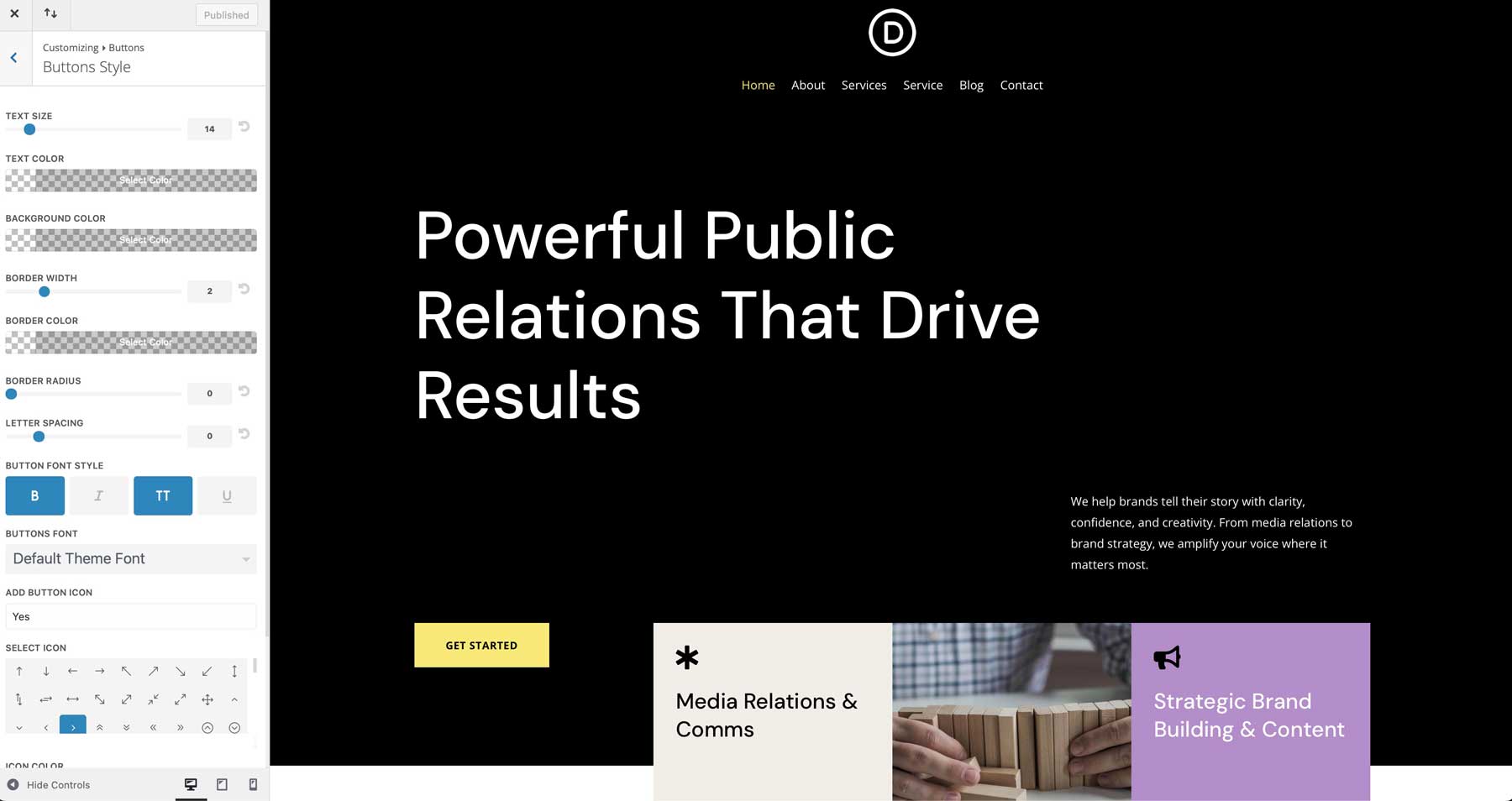 DiviのPR会社のスターターサイト