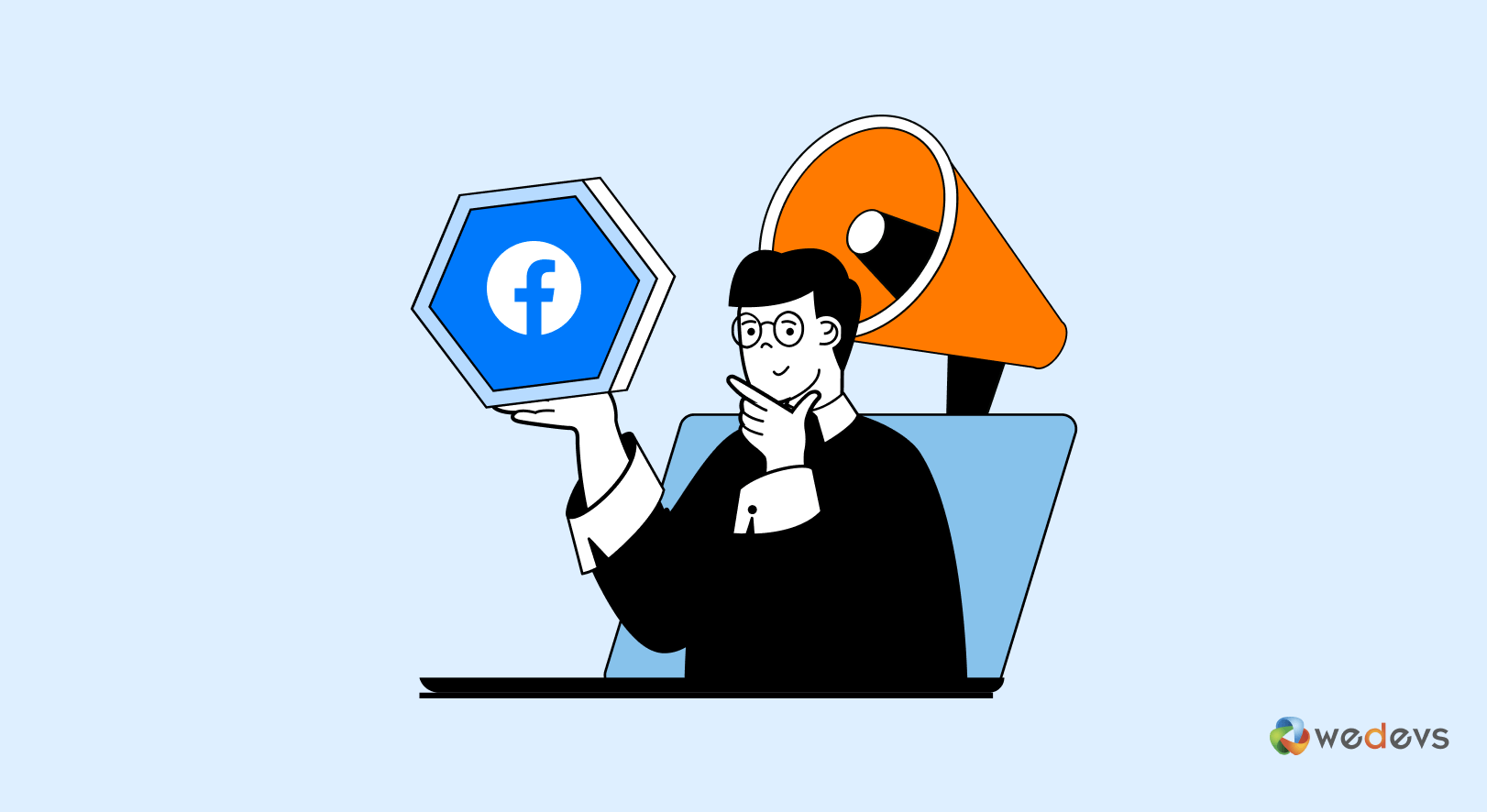 男は、Facebook広告を起動するのにふさわしい時期がいつなのか考えています。