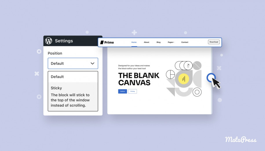 WordPress Sticky Header en el editor de bloques.