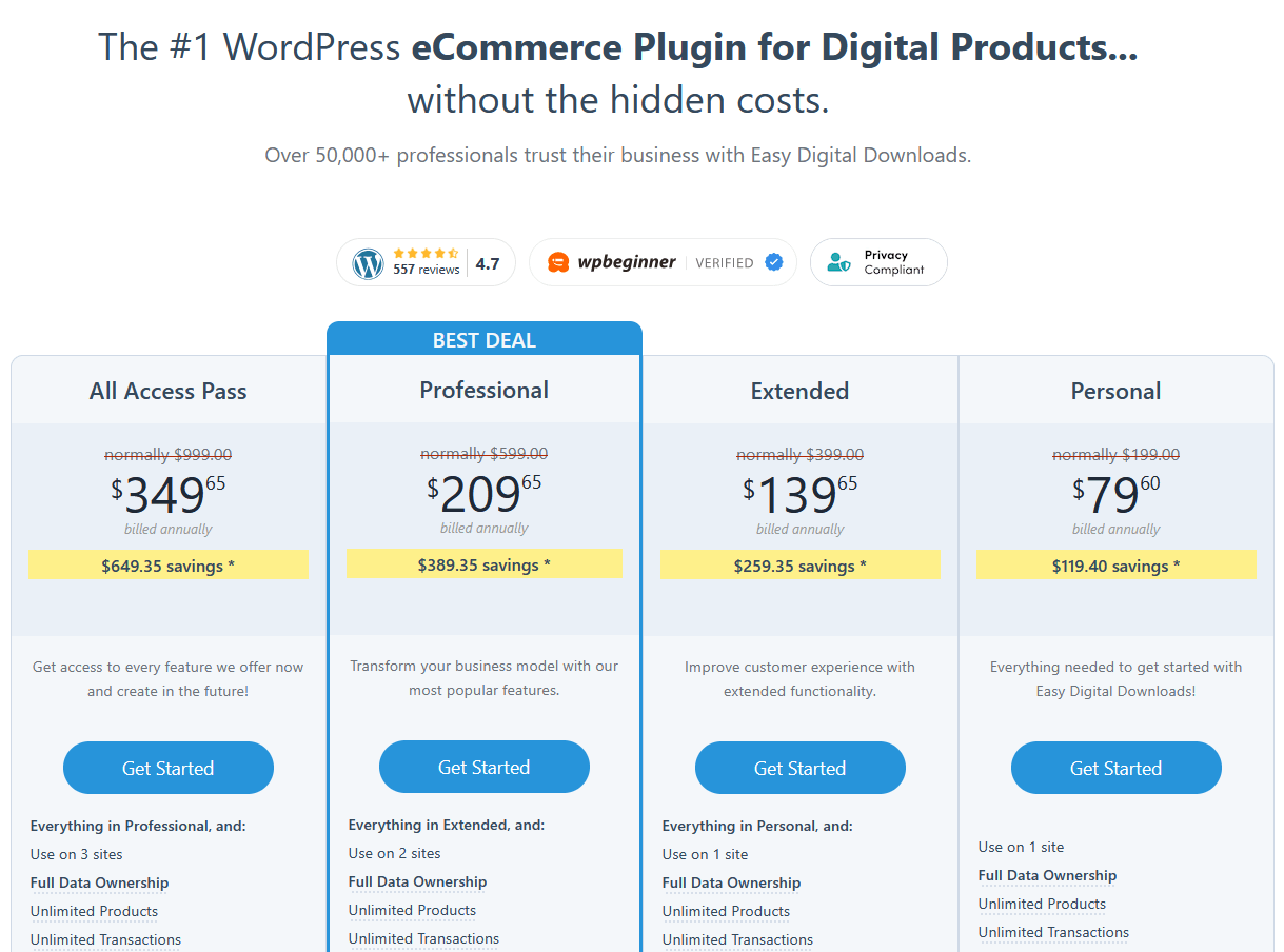 簡単なデジタルダウンロードプライシング - ヘロセム Easy Digital Downloads Pricing