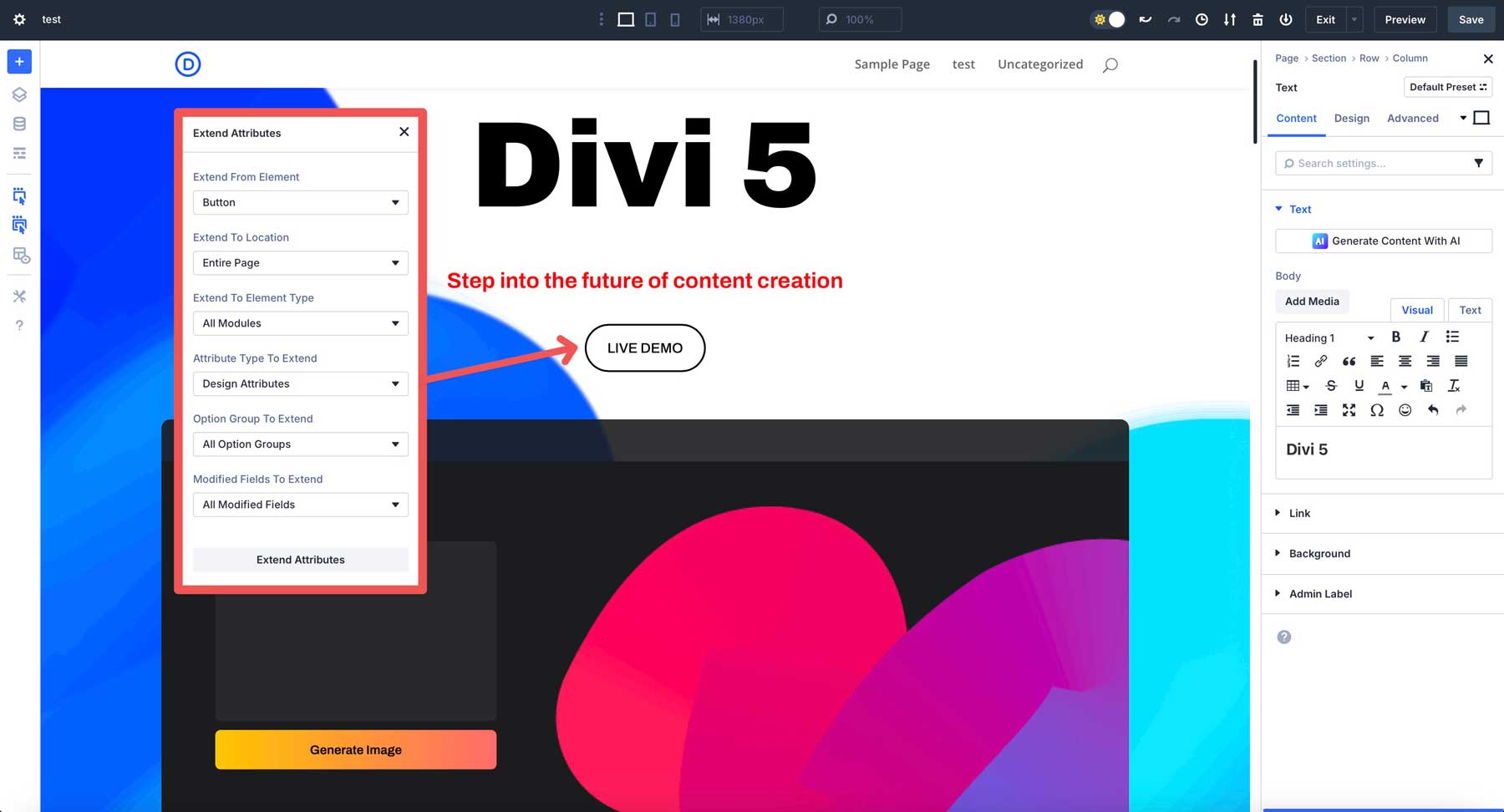 Divi 5の属性を拡張します