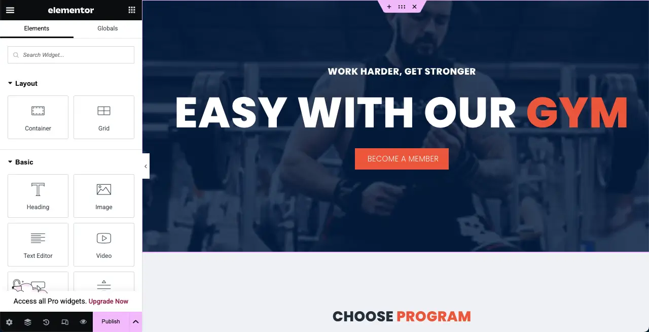 Open a Page with Elementor Canvas