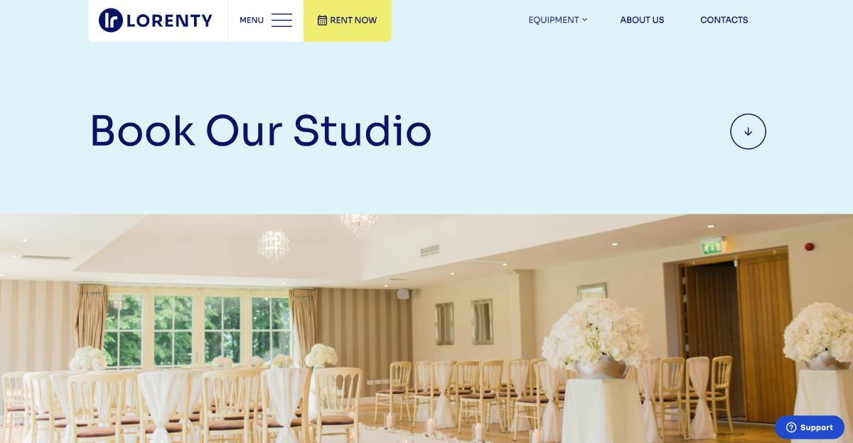 Studio -Miete auf WordPress.