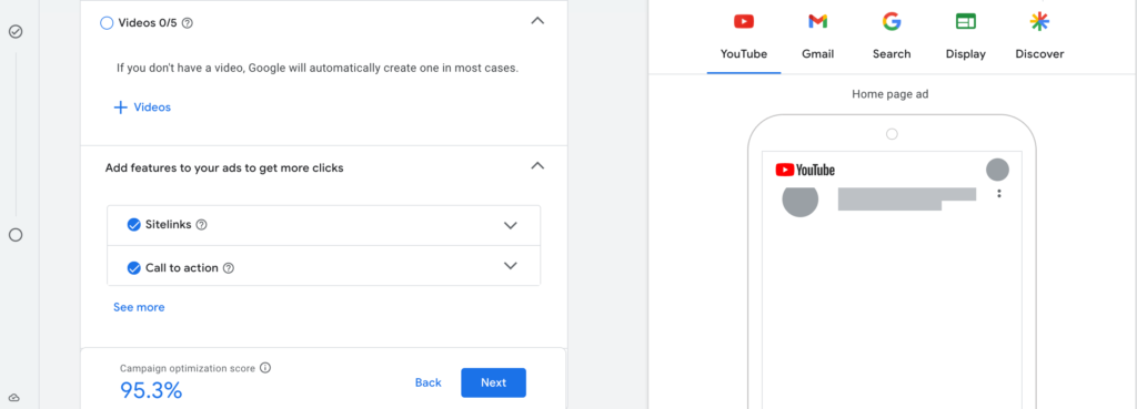Google広告を実行するためのビデオアップロードオプション