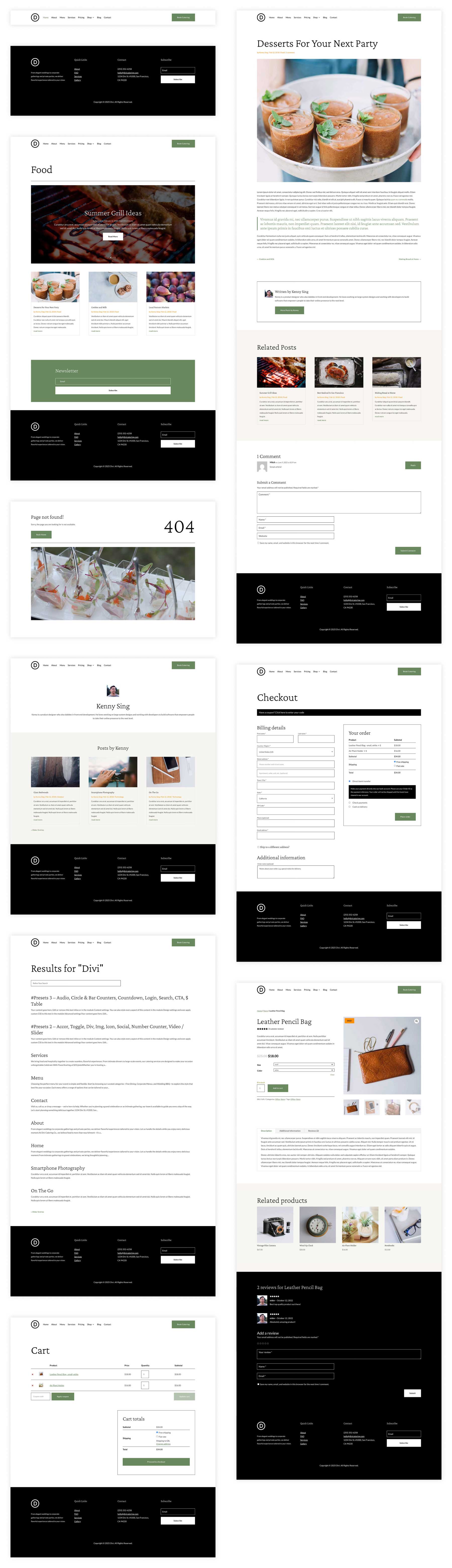 Diviのケータリングスターターサイト